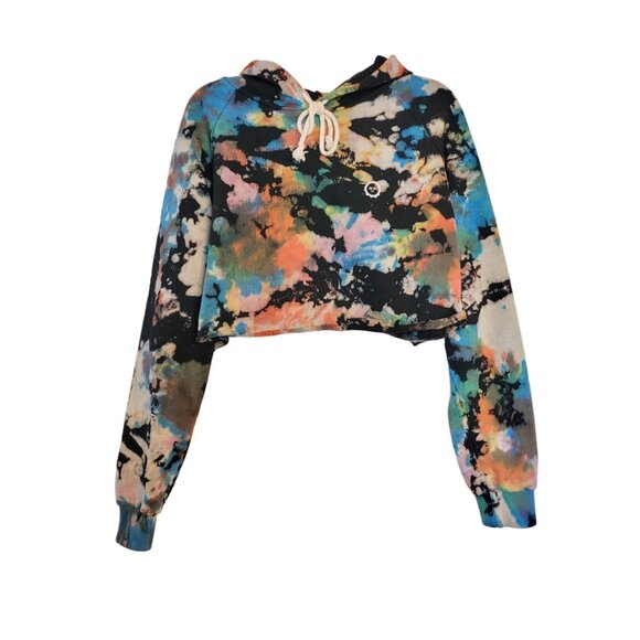 Big Bud Press CROPPED Rainbow Magic Waters Tie Dye Hoodie and Sweat Pants Set - Picture 2 of 11